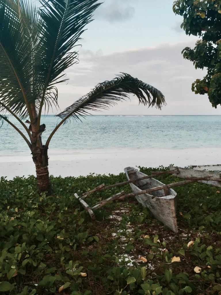 traditional wooden canoe in Malindi