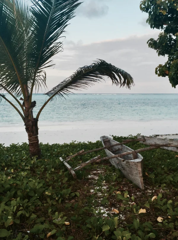 traditional wooden canoe in Malindi
